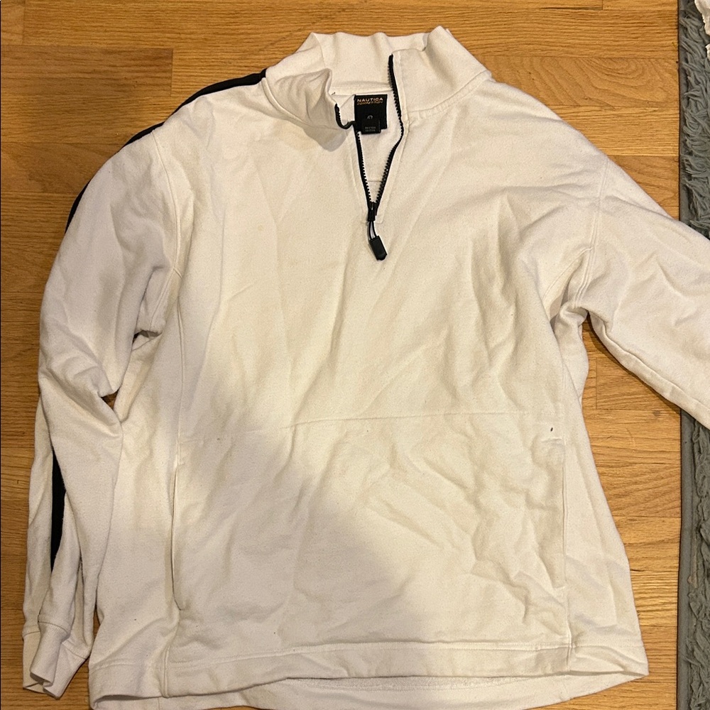 White Quarter-Zip Pullover